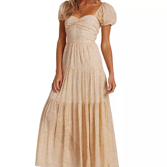 Billabong Cream Floral Maxi Dress - Picture 1 of 7